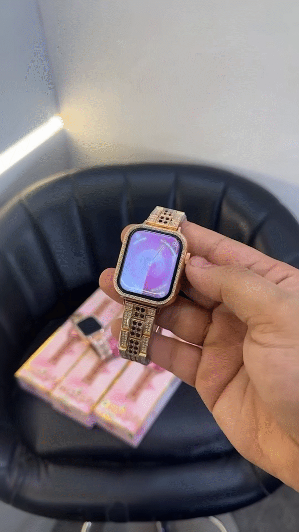Luxury Rose Gold Diamond Smartwatch for Women