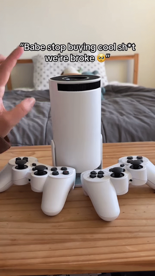 Mini Home Projector Console with Wireless Controllers