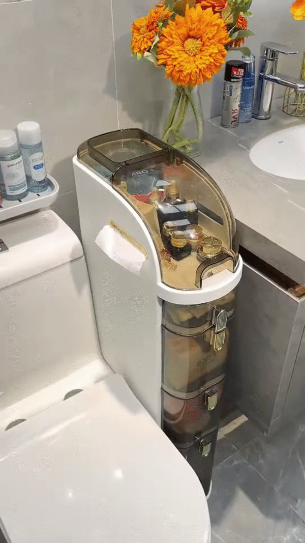 Luxury Multi-Layer Bathroom Storage Cabinet – Compact Vanity Organizer with Drawers