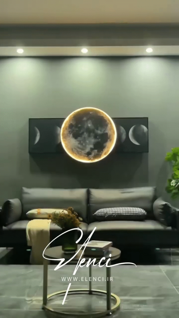 LED Backlit Moon Phase Wall Art – Modern Illuminated 3-Piece Canvas Set