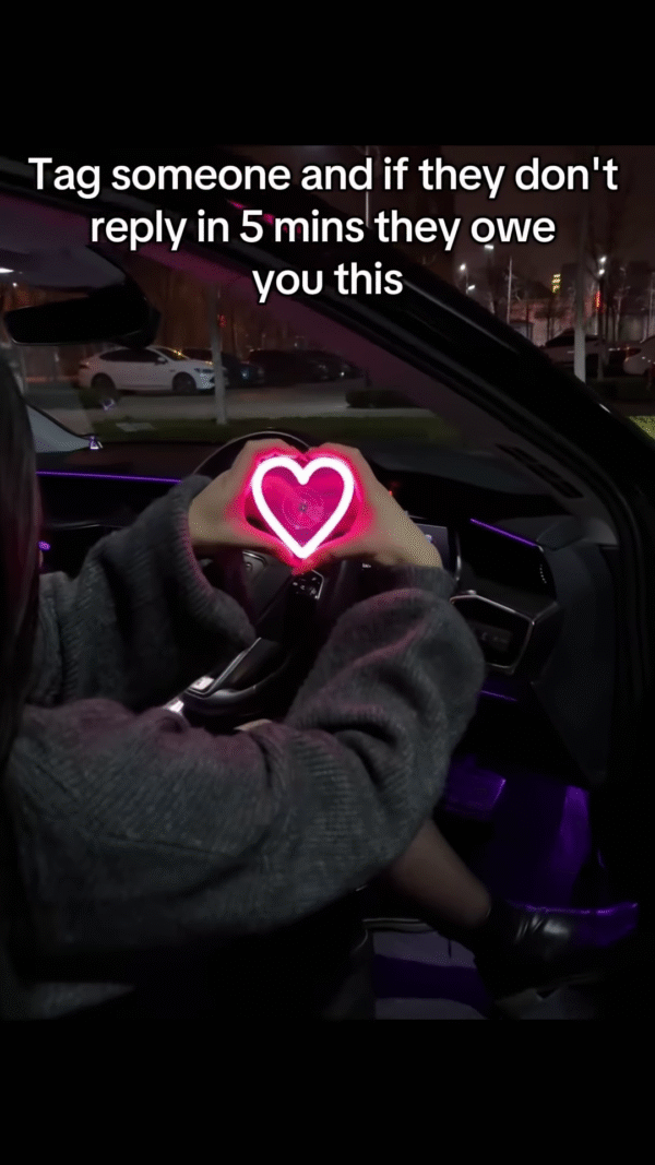 Neon Heart LED Steering Wheel Decor – Love Glow Edition