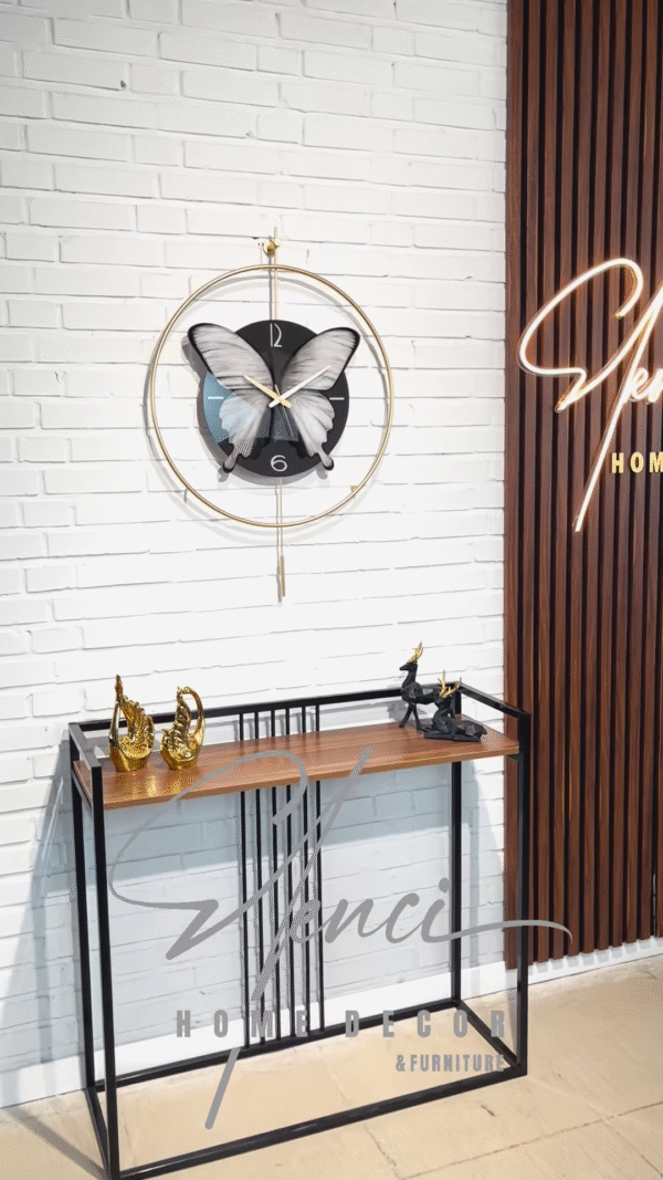 🦋 Elegant Butterfly Wall Clock – Artistic Modern Home Décor in Gold & Black - Image 3