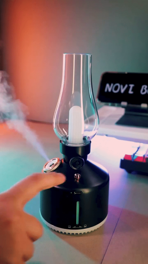 Retro Kerosene Lamp-Shaped LED Humidifier