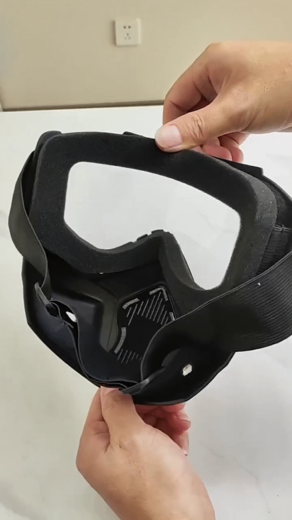 Tactical Detachable Motorcycle Face Mask with Anti-Fog Goggles - Image 2