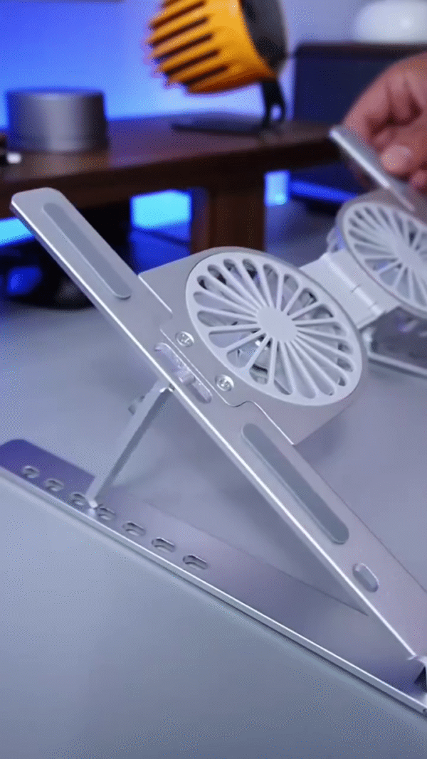 Aluminum Laptop Stand with Dual Cooling Fans - Image 2