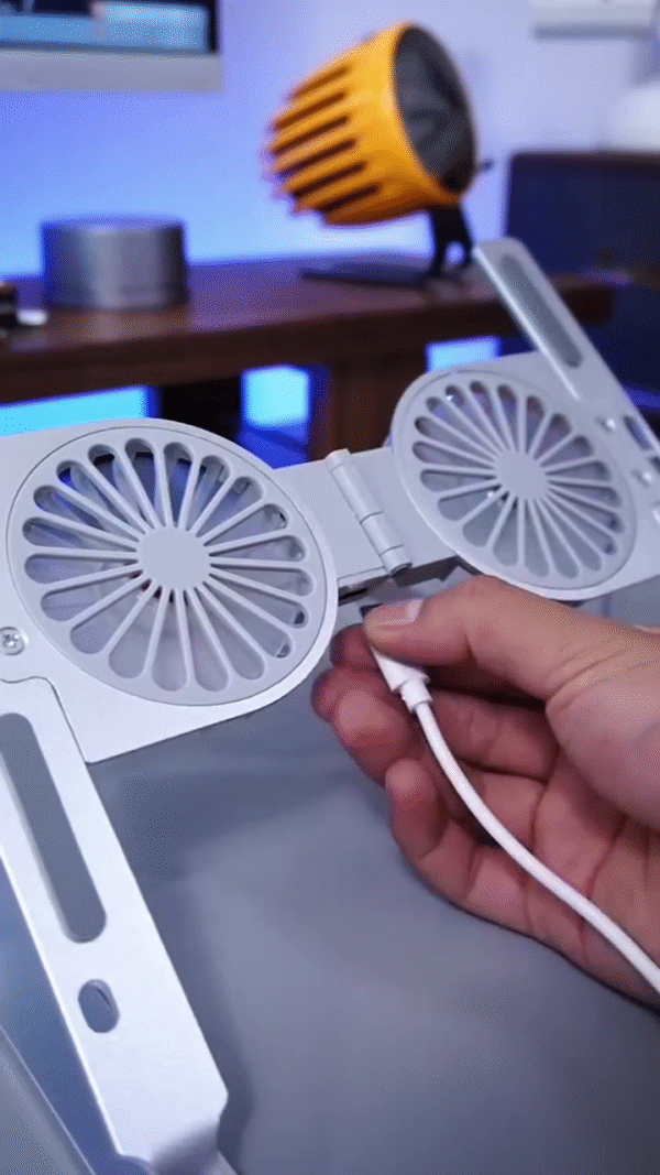 Aluminum Laptop Stand with Dual Cooling Fans - Image 4