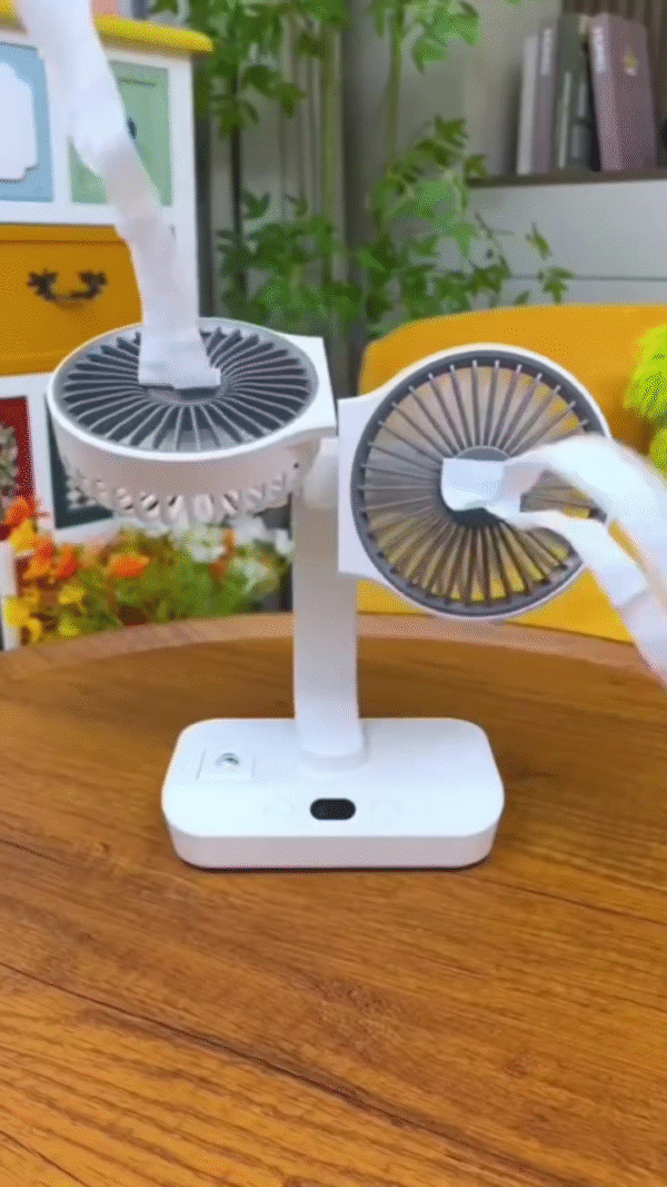 Dual Head Rechargeable Desk Fan – Coolness - Image 2