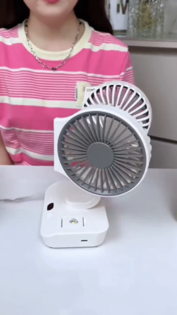 Dual Head Rechargeable Desk Fan – Coolness - Image 4