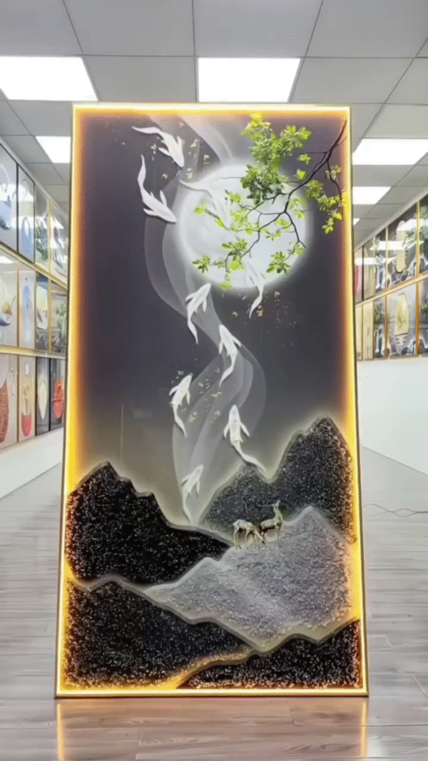 LED Framed Peacock Wall Panel – Glowing Art for Living Room & Lobby - Image 3