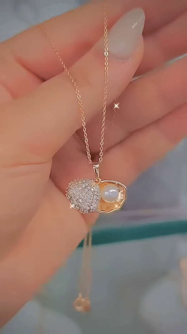 Heart-Shaped Mother-of-Pearl Pendant Necklace - Image 8