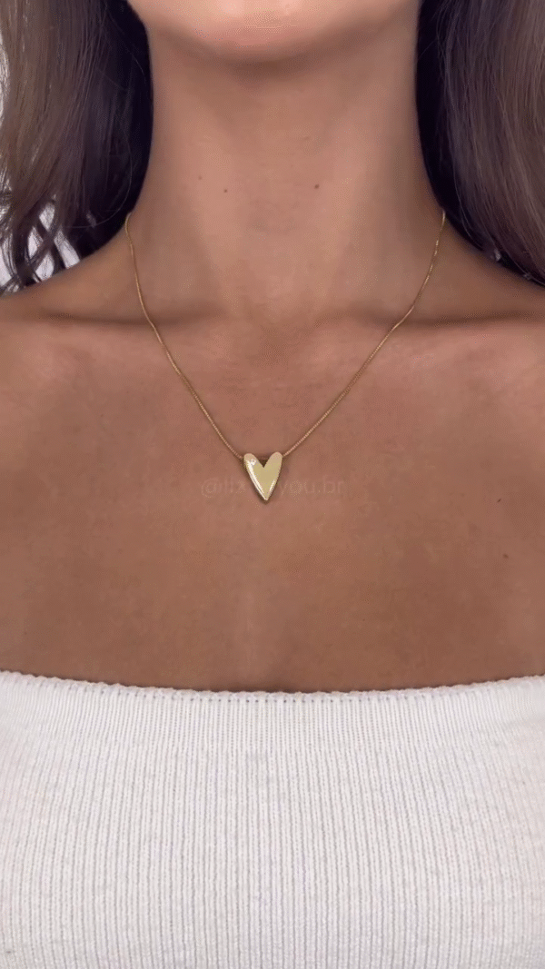 Solid Heart Pendant Necklace - Image 4