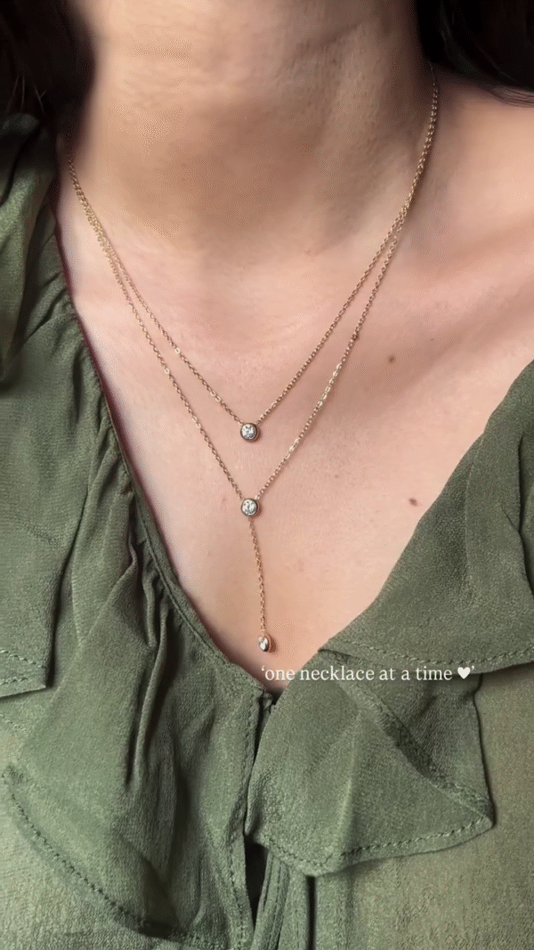 Delicate Disc Drop Necklace - Image 2