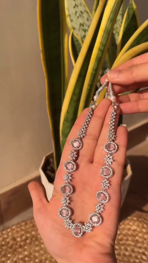 Pearlescent Gem and Crystal Statement Necklace