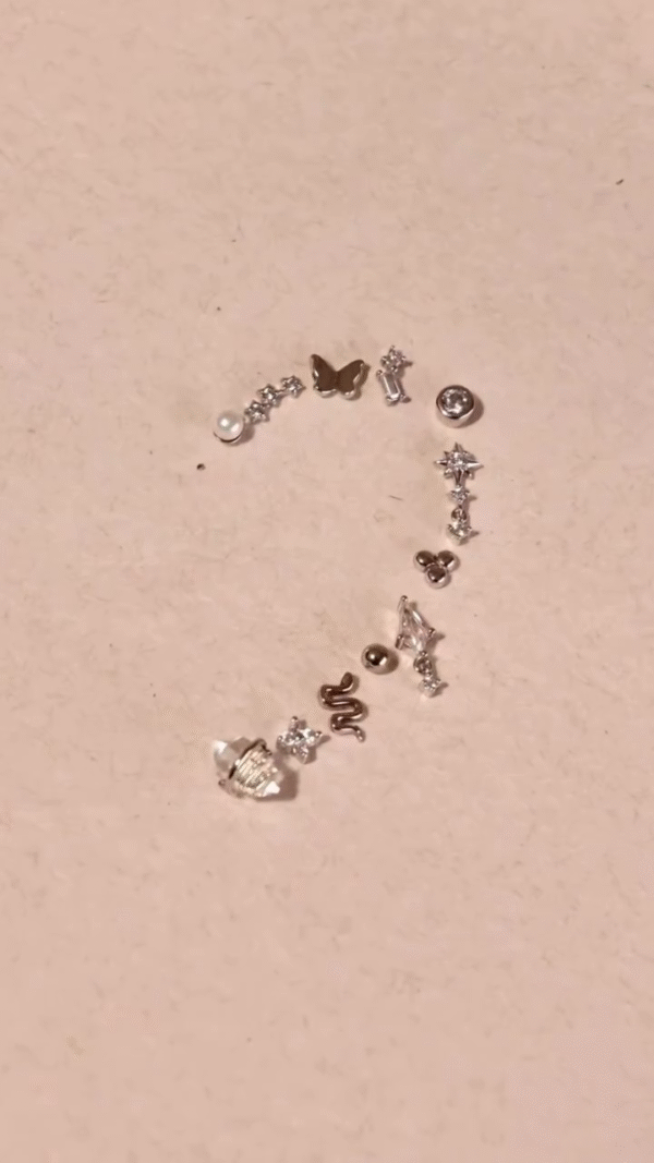 Celestial and Geometric Earring Stud Set - Image 2