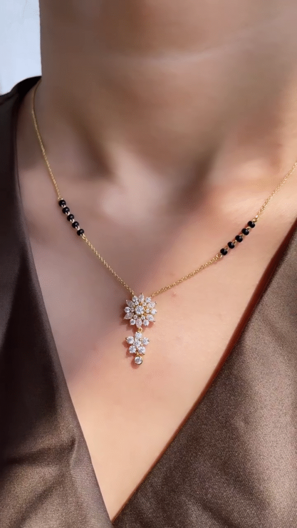 Floral Radiance Mangalsutra Necklace - Image 2