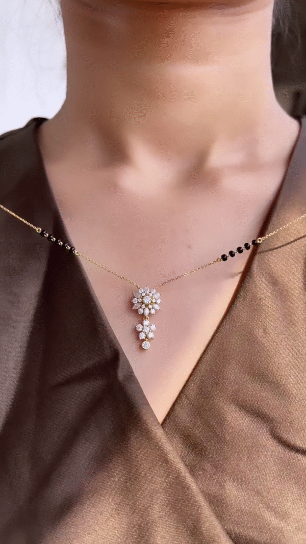 Floral Radiance Mangalsutra Necklace - Image 3
