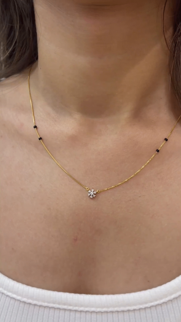 Vertical Trio Diamond Drop Necklace - Image 2