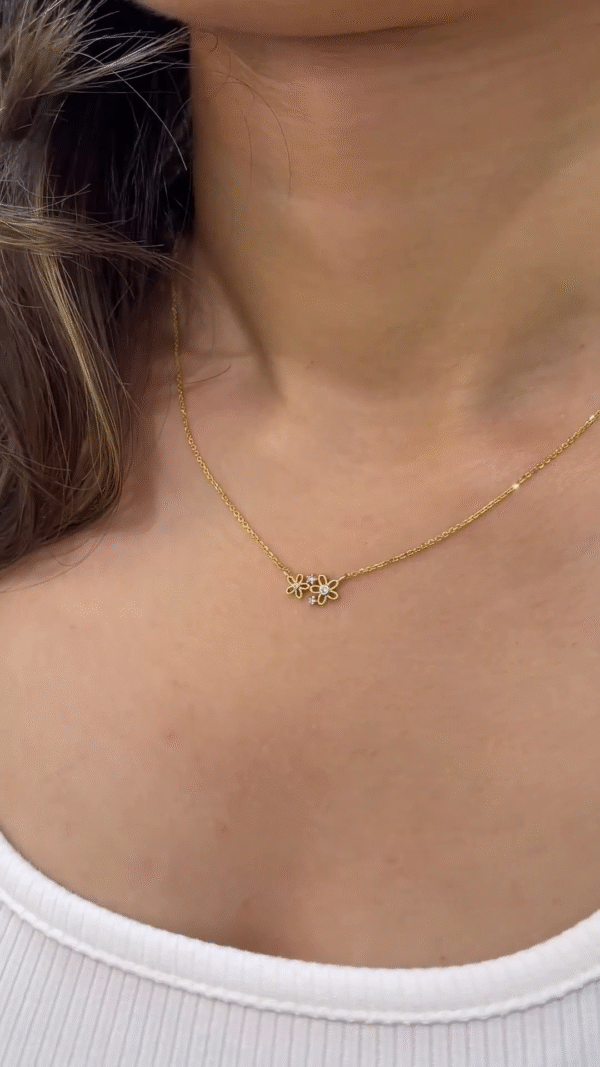 Vertical Trio Diamond Drop Necklace - Image 3