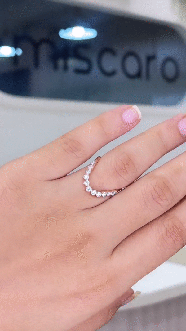 Graduated Arc Gemstone Enhancer Ring