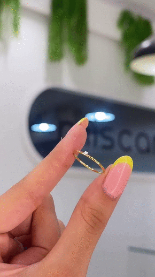 Minimalist Solitaire Accent Ring with Ultra-Thin Band