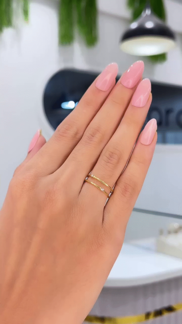 Modern Multi-Band Ring with Scattered Gemstone Accents