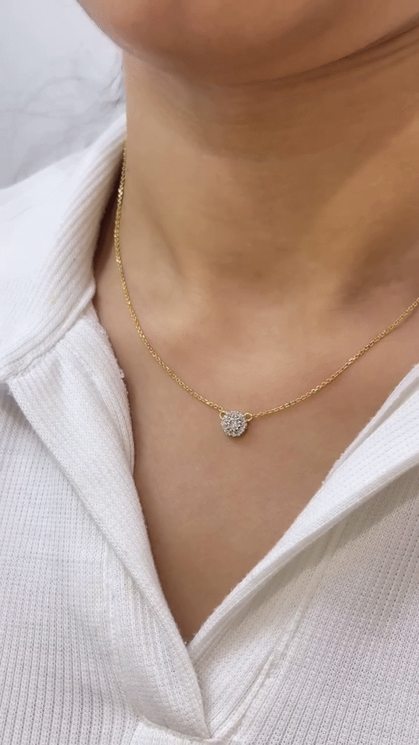 Dainty Cluster Pendant Necklace with Gold-Toned Chain