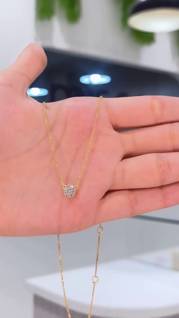 Dainty Cluster Pendant Necklace with Gold-Toned Chain - Image 2